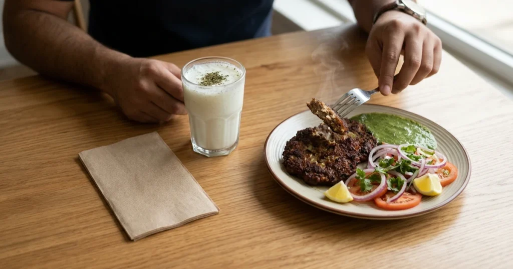 What Is Chapli Kabab? The Peshawari Patty on the Charcoal Grill at Falafel Flare, Sunnyvale